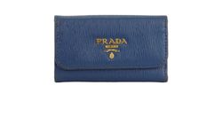 Prada Key Holder, Leather, Blue, 165, 1*